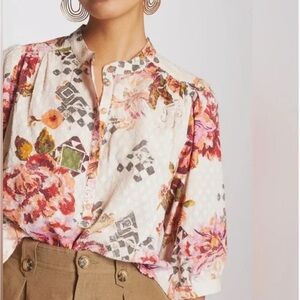 Pilcro Anthropologie Cropped Surf Blouse